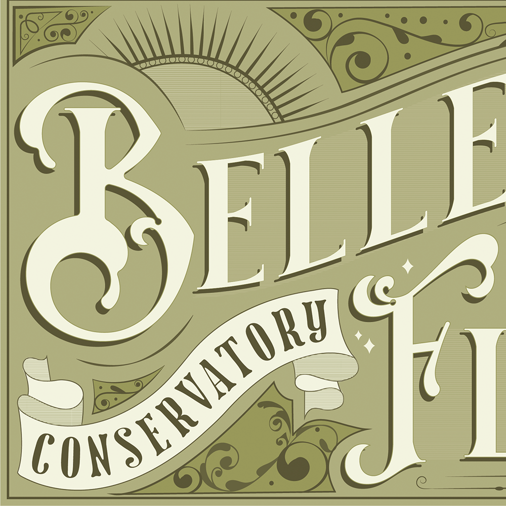 close up of victorian style lettering and flourishes