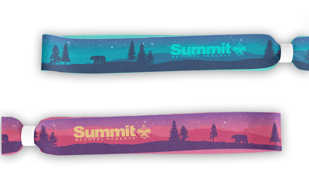 mock up of blue and magenta wristbands