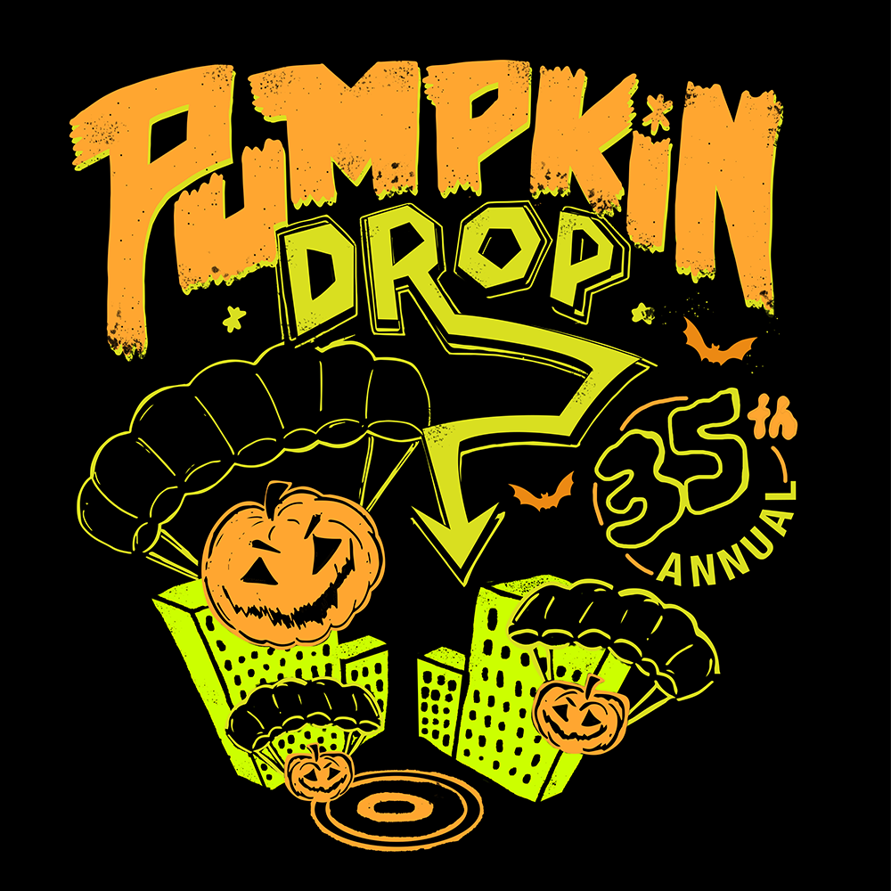 close up of pumpkin drop illustration