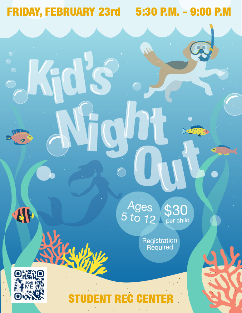 kids night out advertisment underwater theme